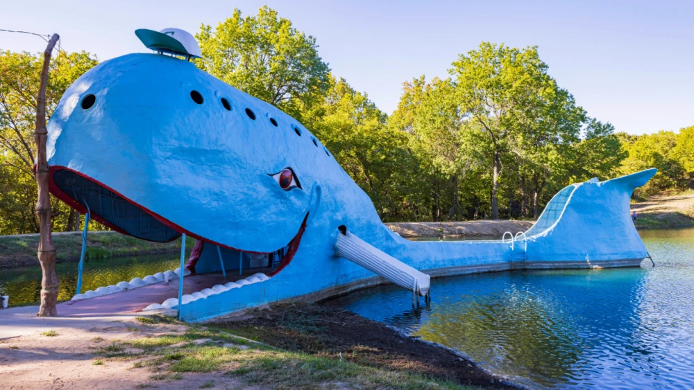 Blue Whale attraction on Route 66 in Catoosa, Oklahoma.