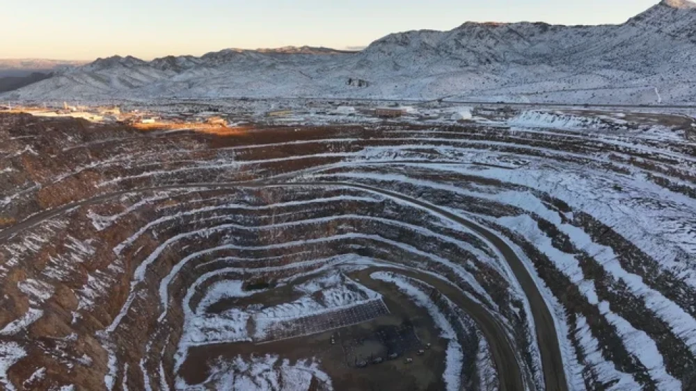 A snow-covered rare-earth minerals mine in the United States