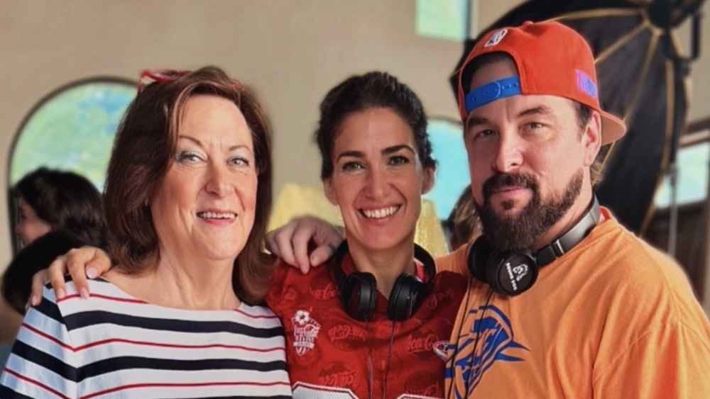 Casting Director, Ricki Maslar, Director, Roberta Sparta and Producer, Ryan Francis, on set of “A Secret Royal Romance," which shot on location at Castle Falls in Oklahoma City. May 13, 2026