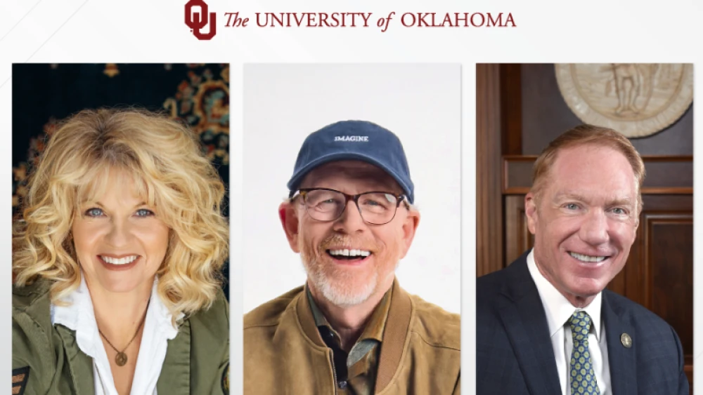Coale Ron Howard, Sherri Coale, and Bill G. Lance Jr. receive honorary OU ...