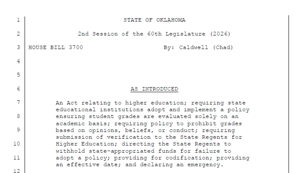 Cover page for House Bill 3700