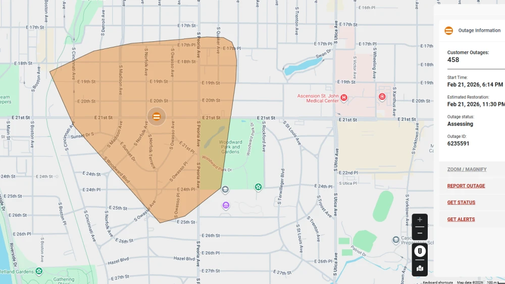Pso Service Map Tulsa car crash brings down utility pole, causing outage for hundreds ...